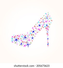 Elegant womens high heel shoe vector isolated