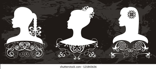 Elegant women's profiles
