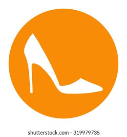 Elegant women's shoe. Menu item in the web design.
