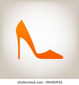 Elegant women's shoe. Menu item in the web design.