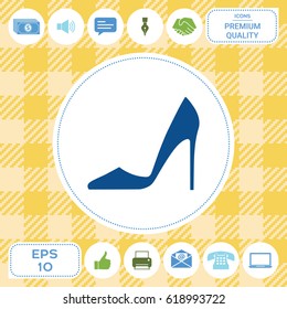 Elegant women's shoe. Menu item in the web design