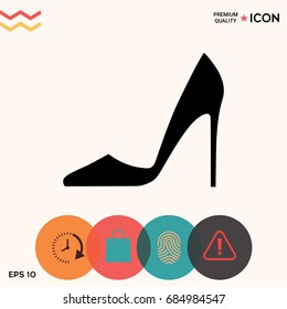 Elegant women's shoe. Menu item in the web design