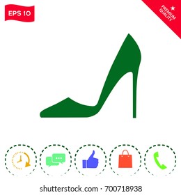 Elegant women's shoe. Menu item in the web design