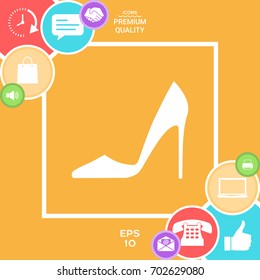 Elegant women's shoe. Menu item in the web design