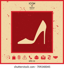 Elegant women's shoe. Menu item in the web design