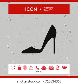 Elegant women's shoe. Menu item in the web design