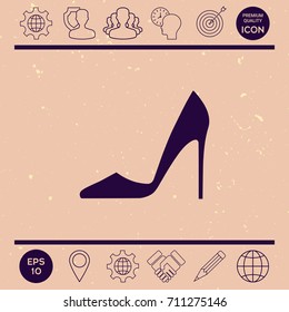 Elegant women's shoe. Menu item in the web design