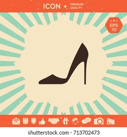 Elegant women's shoe. Menu item in the web design