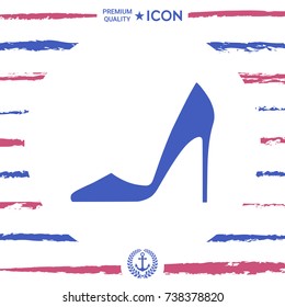 Elegant women's shoe. Menu item in the web design