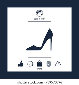 Elegant women's shoe. Menu item in the web design