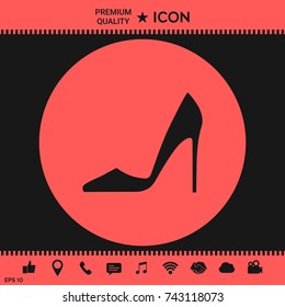 Elegant women's shoe. Menu item in the web design