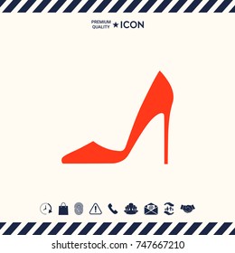 Elegant women's shoe. Menu item in the web design