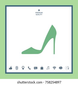 Elegant women's shoe. Menu item in the web design