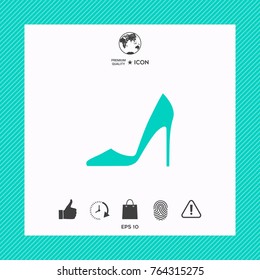 Elegant women's shoe. Menu item in the web design