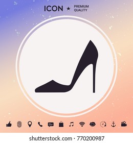 Elegant women's shoe. Menu item in the web design