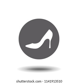 Elegant womens shoe in silhouette style isolated on white background. Fashion female shoes isolated vector illustration