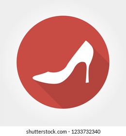 Elegant womens shoe in silhouette style isolated on background. Fashion female shoes isolated vector illustration