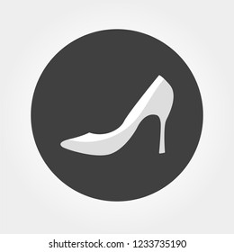 Elegant womens shoe in silhouette style isolated on background. Fashion female shoes isolated vector illustration