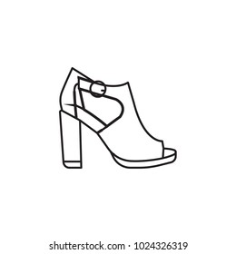 Elegant womens shoes on white background. Fashion female shoes isolated vector illustration