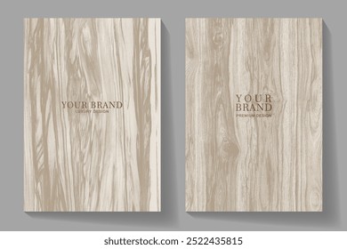 Conjunto de textura de vetor de madeira elegante. Coleção de fundo texturizado moderno para design de capa, convite, brochura, livreto, folheto, livro de notas, design de menu. Fundo de luxo.