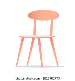 Elegant wooden chair with backrest. Cafe or home interior. Vector isolated illustration. - Shutterstock ID 1826982773
