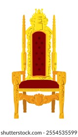 An elegant wooden chair with luxurious gold accents, combining timeless craftsmanship with a modern touch. This detailed illustration showcases the structure of a classic chair.