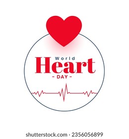 elegant world heart day cardiogram background for support and treatment vector