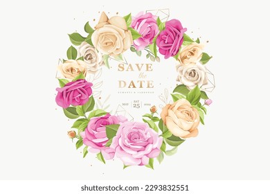 elegant wreath and background floral summer card