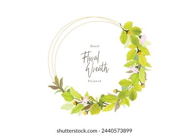 elegant wreath and background floral summer card