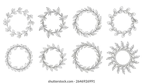 Elegante Wreath Designs com Elementos Botânicos Delicados para Ocasiões de Celebração e Projetos de Artesanato