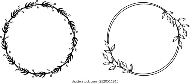 Elegant wreath vector illustration, perfect for holiday decorations, invitations, and nature-themed designs