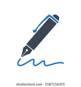 Elegant Writing Tool Icon On White Background