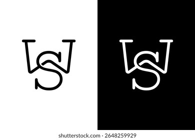 Elegante WS Monogram Plantilla de diseño de logotipo