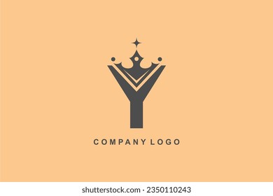 Elegant Y letter logo with crown. Modern royal style. monogram design element. beautiful calligraphy. Emblem for book, company, business, brand, business card, Restaurant, Boutique, Hotel, etc.