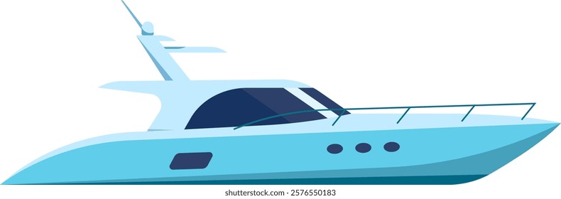 Elegant yacht depicted in a minimalist style, showcasing its streamlined design and luxurious features. Ideal for concepts of travel, leisure, and maritime adventure