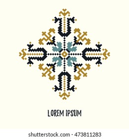 Elegant yellow and blue square design element for decoration
