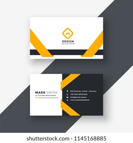 Elegant Yellow Business Card Template