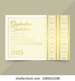 Elegant yellow graduation invitation template