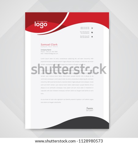 elegant yellow and gray waves letterhead design template