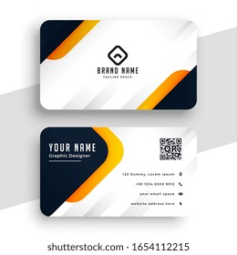 elegant yellow modern business card template design