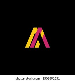 Elegant Yellow Pink  Letter A logo icon design for bussiness, company identity and more corporate identity