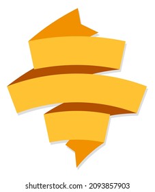 Elegant yellow text label. Blank ribbon template