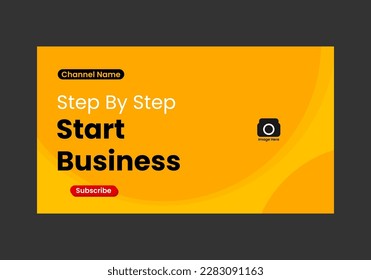 elegant yellow thumbnail template, vector design.
