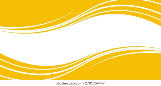 Elegant yellow white abstract wave backdrop featuring smooth flowing curves and minimalist template composition.