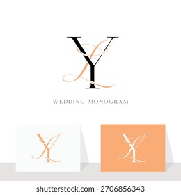 Diseño elegante del logotipo del monograma de la boda de YLLY