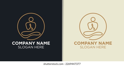 elegant yoga logo design vector, spa logo template 