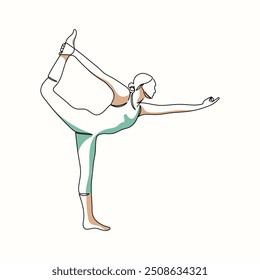 Elegant Yoga Pose Line Art Illustration for Wellness Designs