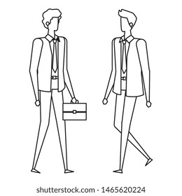 elegant young businessmen avatars characters
