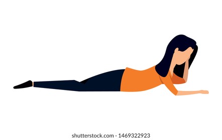 elegant young businesswoman relaxing character