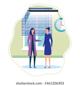 elegant young businesswomen in the workplace